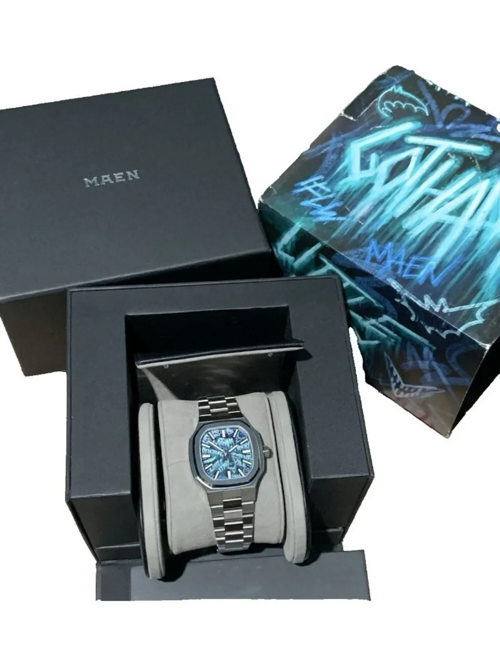 Maen x IFL Watch Swiss Automatic Gotham Manhattan After Dark Hand Painted Dial